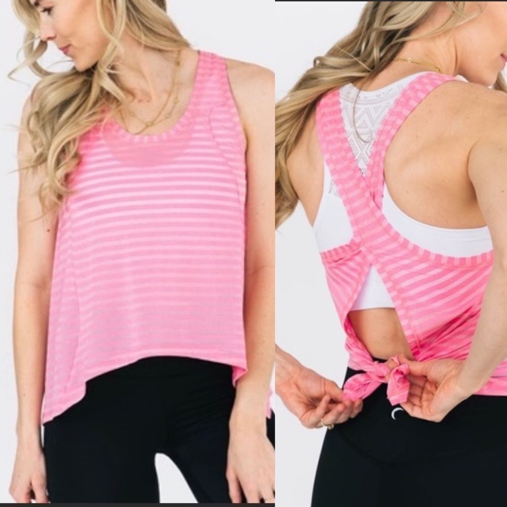 Zyia Pink Nimbus Split‎ Back Tank Top